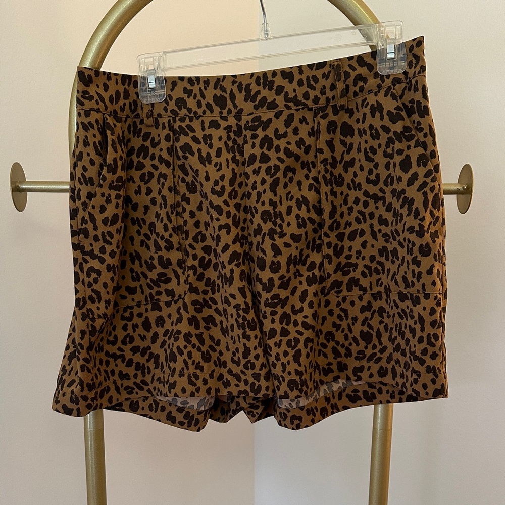 a new day Brown Leopard Print High Waist Shorts